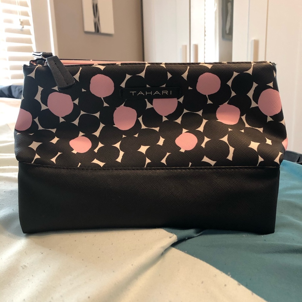 Tahari Triple Section Pyramid Makeup Bag